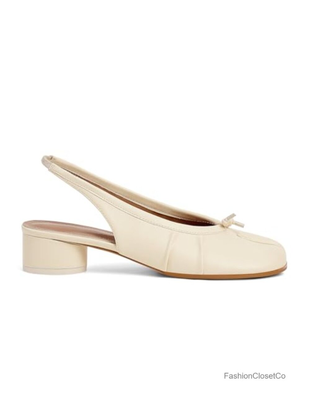Split Toe Slingback Pumps with Chunky Block Heel - Faux Leather Office Wedding - Picture 3 of 6